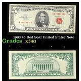 1963 $5 Red Seal United States Note Grades xf
