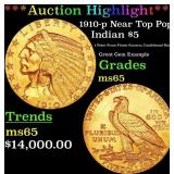 *Highlight* 1910-p Gold Indian Half Eagle Near Top