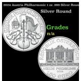 2024 Austria Philharmonic 1 oz .999 Silver Round