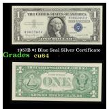 1957B $1 Blue Seal Silver Certificate Grades Choic