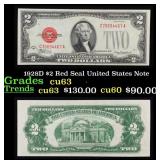 1928D $2 Red Seal United States Note Grades Select