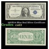 1957B $1 Blue Seal Silver Certificate Grades Selec