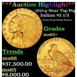 *Highlight* 1913-p Gold Indian Quarter Eagle Near
