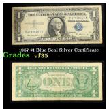 1957 $1 Blue Seal Silver Certificate Grades vf++