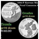1991-P Korean War Proof Modern Commem Dollar $1 pr
