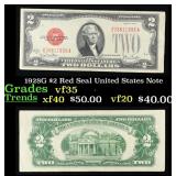 1928G $2 Red Seal United States Note Grades vf++