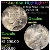 *Highlight* 1923-p Peace Dollar Near Top Pop! $1 m
