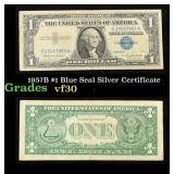 1957B $1 Blue Seal Silver Certificate Grades vf++