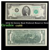 1976 $2 Green Seal Federal Reserve Note Grades Gem
