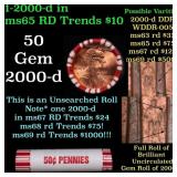 BU Shotgun Lincoln 1c roll, 2000-d 50 pcs Bank Wra