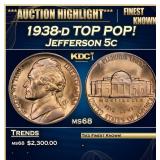 1938-d Jefferson Nickel TOP POP! 5c ms68 SEGS