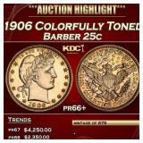 1906 Proof Barber Quarter Colorfully Toned 25c pr6