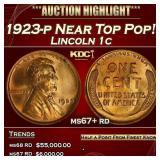 1923-p Lincoln Cent Near Top Pop! 1c ms67+ rd SEGS