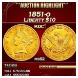 1851-o Gold Liberty Eagle $10 ms62 USCG