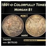 1891-o Morgan Dollar Colorfully Toned $1 Grades ms