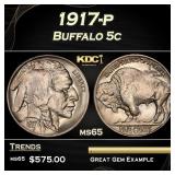 1917-p Buffalo Nickel 5c Grades GEM Unc