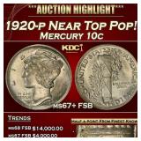 1920-p Mercury Dime Near Top Pop! 10c ms67+ FSB SE