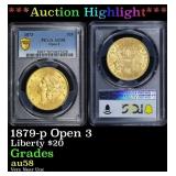 PCGS 1879-p Open 3 Gold Liberty Double Eagle $20 a