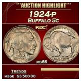 1924-p Buffalo Nickel 5c ms66 SEGS