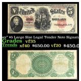 1907 $5 Large Size Legal Tender Note "WoodChopper"