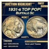 1931-s Buffalo Nickel TOP POP! 5c ms67+ SEGS