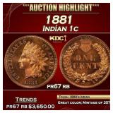 1881 Proof Indian Cent 1c pr67 rb SEGS