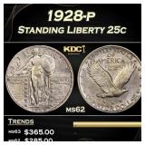 1928-p Standing Liberty Quarter 25c Grades ms62