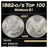 1882-o/s Top 100 Morgan Dollar $1 Grades ms62
