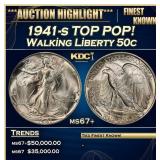 1941-s Walking Liberty Half Dollar TOP POP! 50c ms
