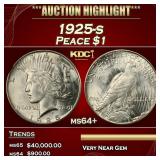 1925-s Peace Dollar $1 ms64+ SEGS