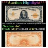 1922 $10 Large Size Gold Certificate Grades xf Sig