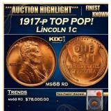 *Highlight* 1917-p Lincoln Cent TOP POP! 1c ms68 r