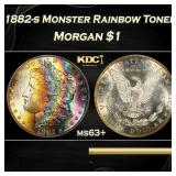 PCGS 1882-s Morgan Dollar Monster Rainbow Toned $1