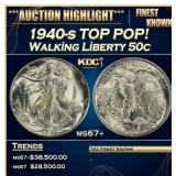 1940-s Walking Liberty Half Dollar TOP POP! 50c ms