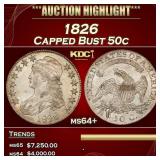 1826 Capped Bust Half Dollar 50c ms64+ SEGS