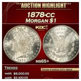 1878-cc Morgan Dollar $1 ms65+ SEGS