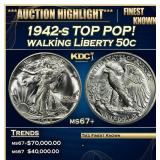 1942-s Walking Liberty Half Dollar TOP POP! 50c ms