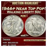 1944-p Walking Liberty Half Dollar Near Top Pop! 5