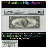Rare 1981A $10 Federal Reserve Note Mint Error cu6