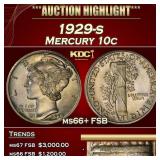 1929-s Mercury Dime 10c ms66+ FSB SEGS
