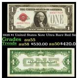 1928 $1 United States Note Ultra Rare Red Seal Gra