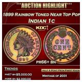 1899 Proof Indian Cent Rainbow Toned Near Top Pop!