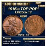 1916-s Lincoln Cent TOP POP! 1c ms66+ rb SEGS