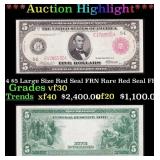 1914 $5 Large Size Red Seal FRN Rare Red Seal Grad