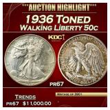 1936 Proof Walking Liberty Half Dollar Toned 50c p