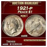 1921-p Peace Dollar $1 ms66 SEGS