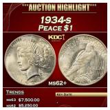 1934-s Peace Dollar $1 ms62+ USCG