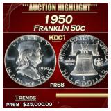 1950 Proof Franklin Half Dollar 50c pr68 SEGS
