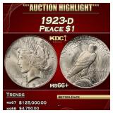 1923-d Peace Dollar $1 ms66+ SEGS