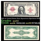 1923 $1 United States Note Grades Select AU Signat